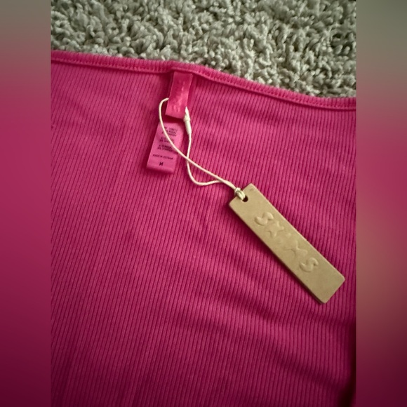 🩷NWT Skims Soft Lounge Long Sleeve Dress in Hot Pink Sz M - Picture 5 of 5